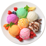 dish with ice-cream